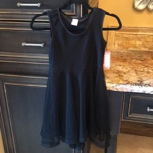 Black net skater dress